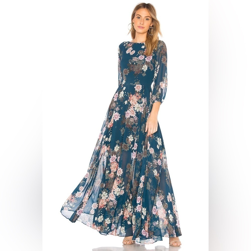 NWT Yumi Kim Anthropologie Woodstock Maxi Dress in Amazing grace ink XS floral